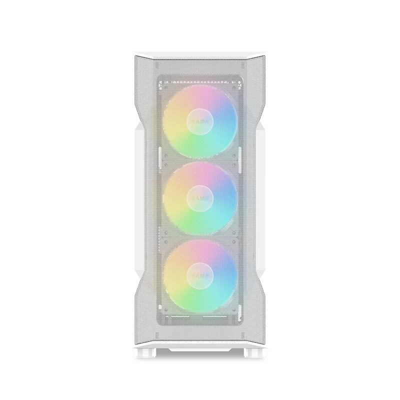Sama S40 Mid-Tower Large Mesh Front Panel PC Case (Black, White)