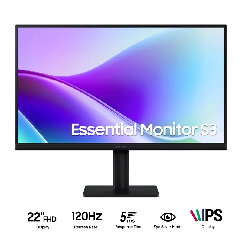 Samsung S3 LS22F320GAEXXP 22" FHD (1920x1080) 120Hz 5ms (GTG) IPS Essential Monitor