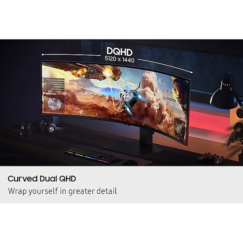 Samsung Odyssey G9 LS49FG912EEXXP 49" DQHD (5120x1440) 144Hz 1ms (GTG) VA Freesync HDR10+ Gaming Monitor