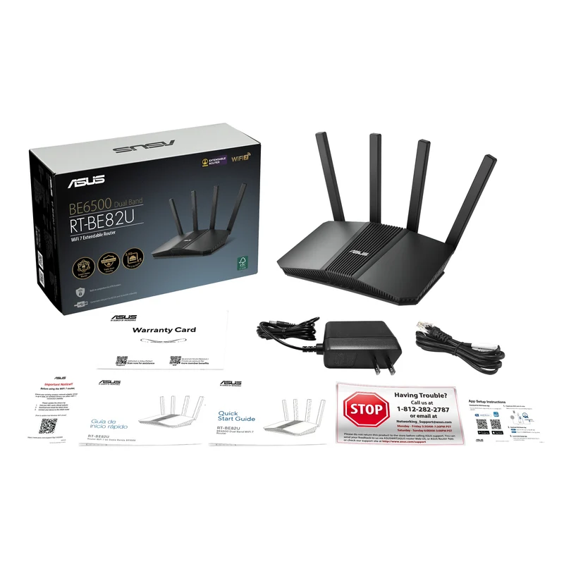 Asus BE6500 Dual Band WiFi 7 Extendable Router (RT-BE82U)