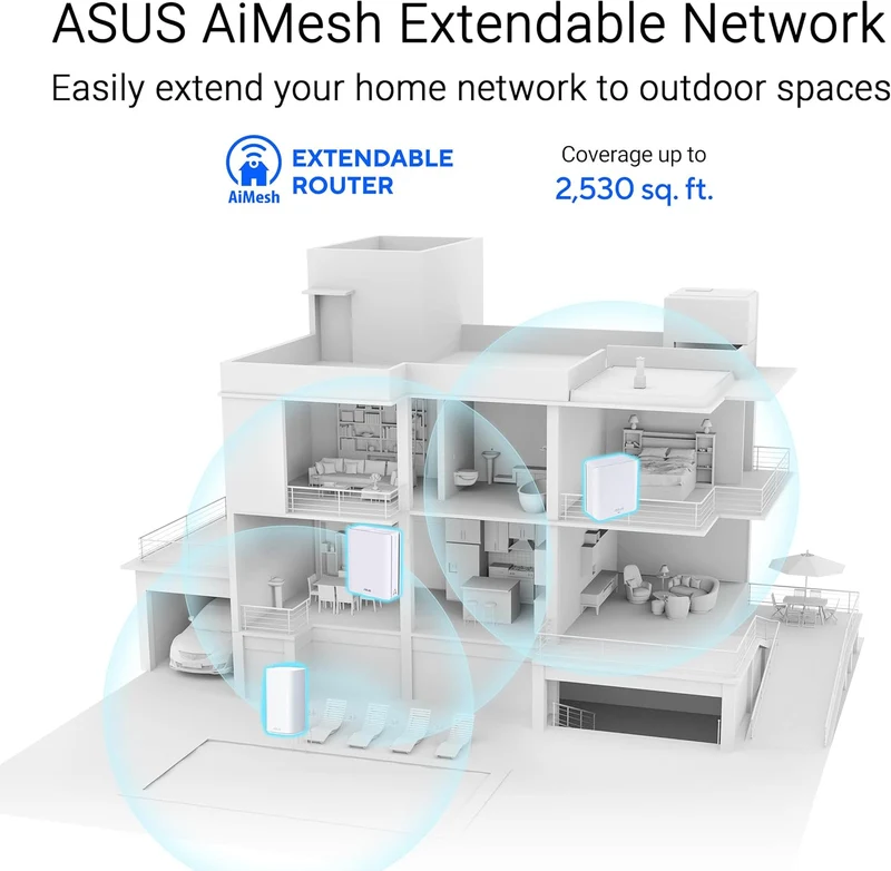 Asus ZenWiFi BD4 Outdoor WiFi7 Dual-Band BE3600 AiMesh Extendable Router (1-Pack)