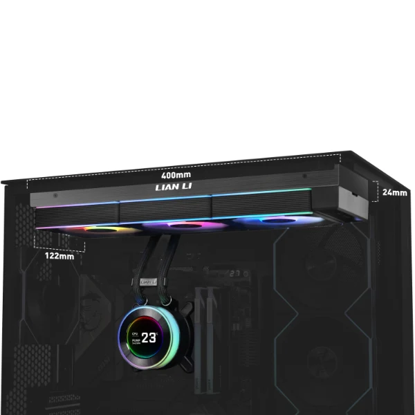 Lian Li HydroShift II LCD-C 360TL AIO Liquid Cooler (Black, White)
