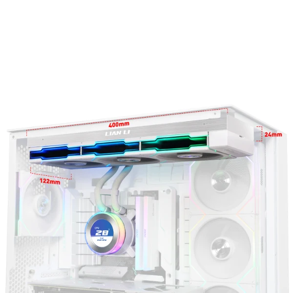 Lian Li HydroShift II LCD-C 360TL AIO Liquid Cooler (Black, White)