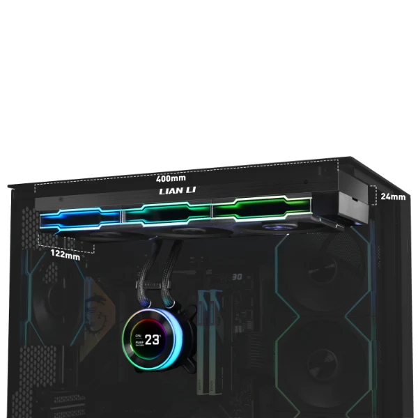 Lian Li HydroShift II LCD-C 360TL AIO Liquid Cooler (Black, White)
