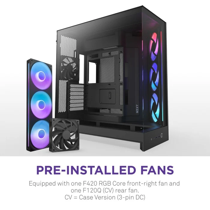 NZXT H9 Flow RGB Large Dual-Chamber Mid-Tower ATX Airflow Case with RGB (Black, White)