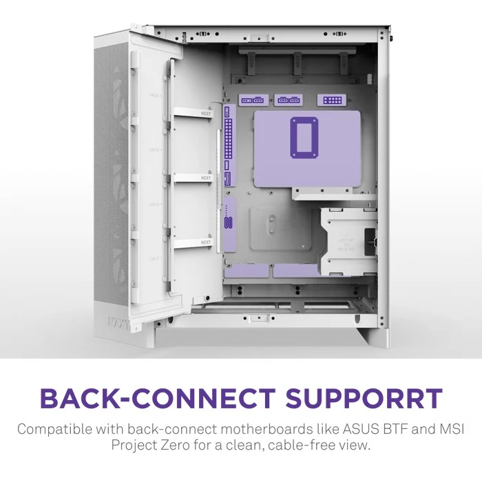 NZXT H9 Flow RGB Large Dual-Chamber Mid-Tower ATX Airflow Case with RGB (Black, White)