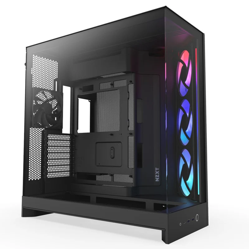 NZXT H9 Flow RGB Large Dual-Chamber Mid-Tower ATX Airflow Case with RGB (Black, White)