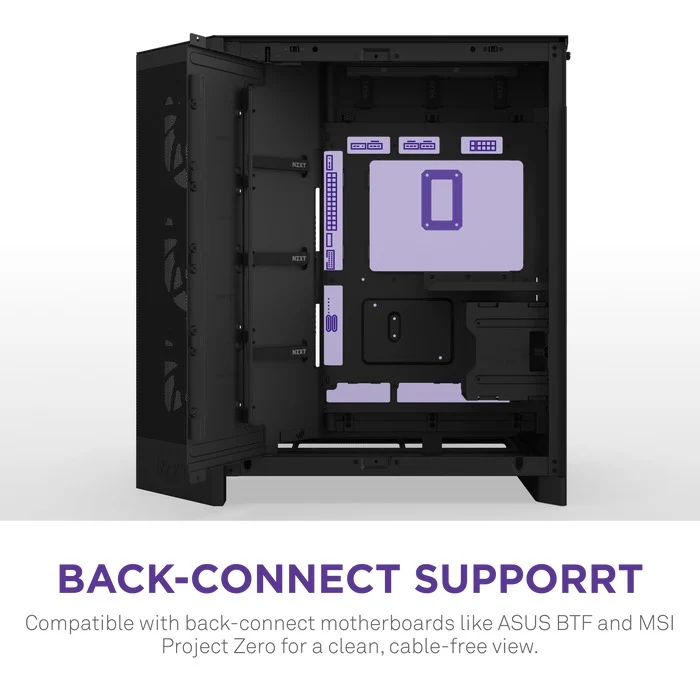 NZXT H9 Flow Large Dual-Chamber Mid-Tower ATX Airflow Case (Black, White)