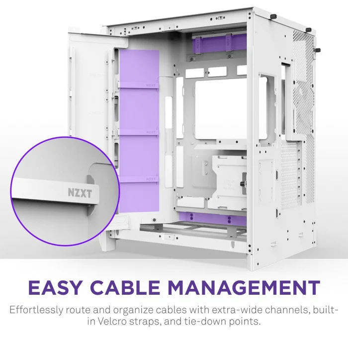 NZXT H9 Flow Large Dual-Chamber Mid-Tower ATX Airflow Case (Black, White)