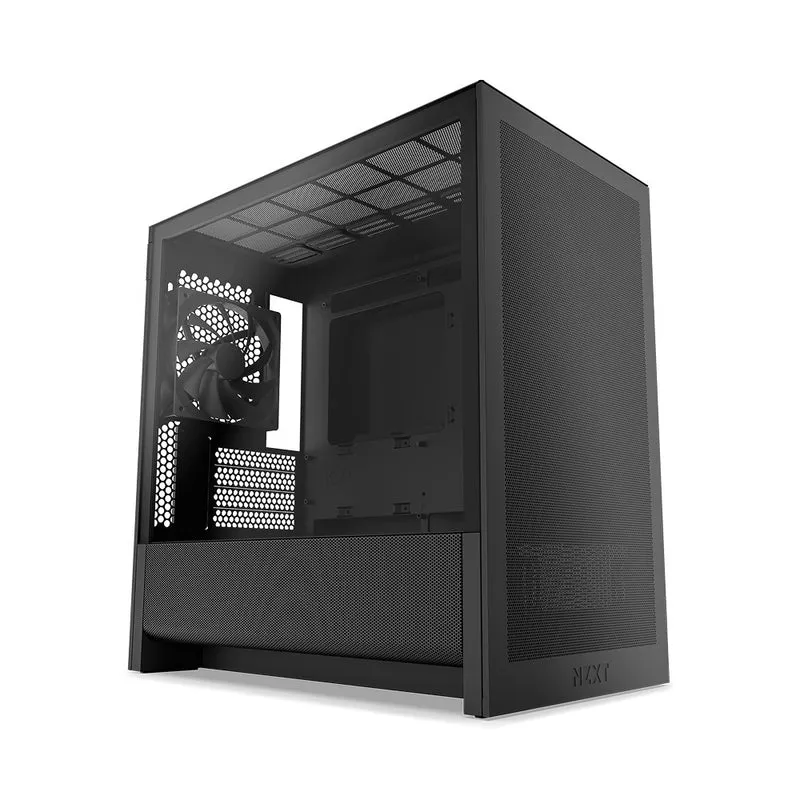 NZXT H3 Flow TG Side Panel Micro-ATX Airflow Case (Black, White)