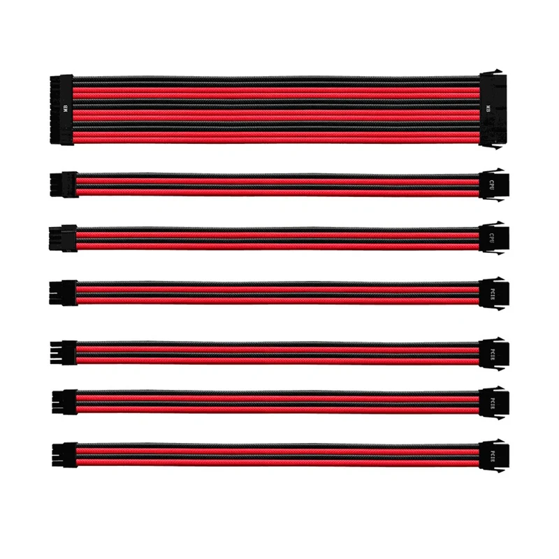 Cooler Master Colored Extension Cable Kit (Red/Black, White/Black)