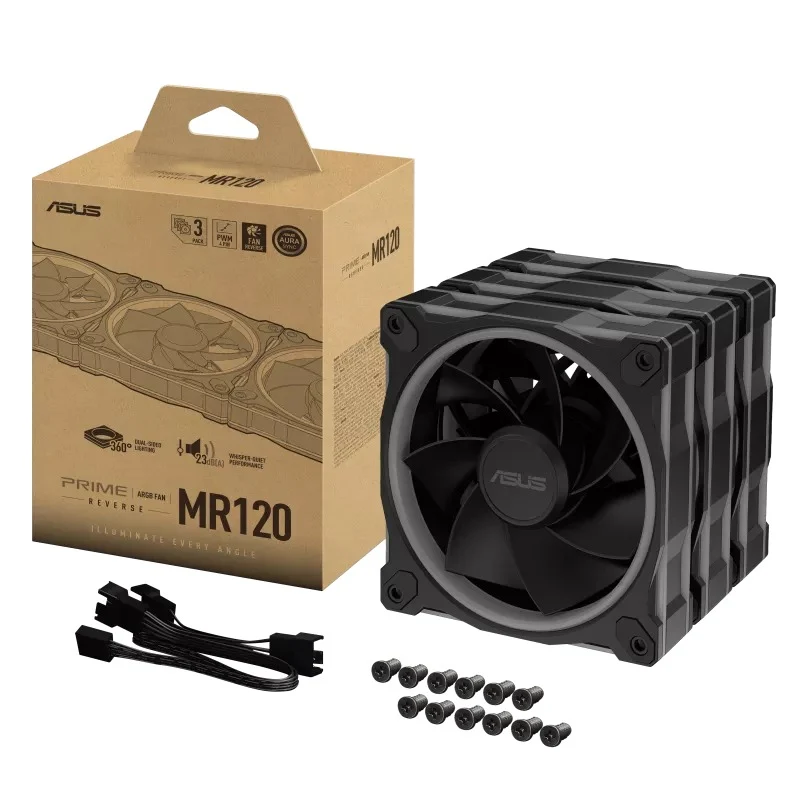 Asus Prime MR120 ARGB Reverse Fan (Triple Pack) (Black, White)