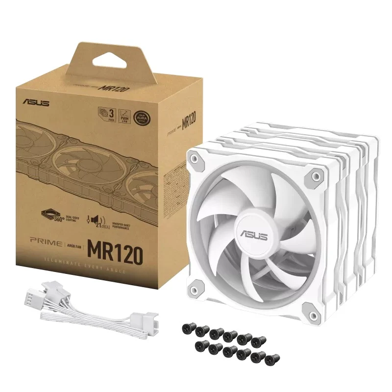 Asus Prime MR120 ARGB Fan (Triple Pack) (Black, White)