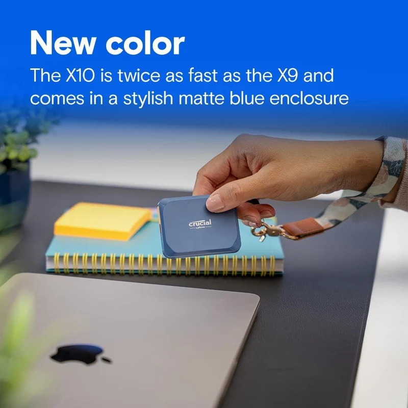 Crucial X10 USB 3.2 Gen2 2x2 (20GB/s) 2100MB/s Read Type-C Portable SSD (1TB, 2TB, 4TB, 6TB, 8TB)