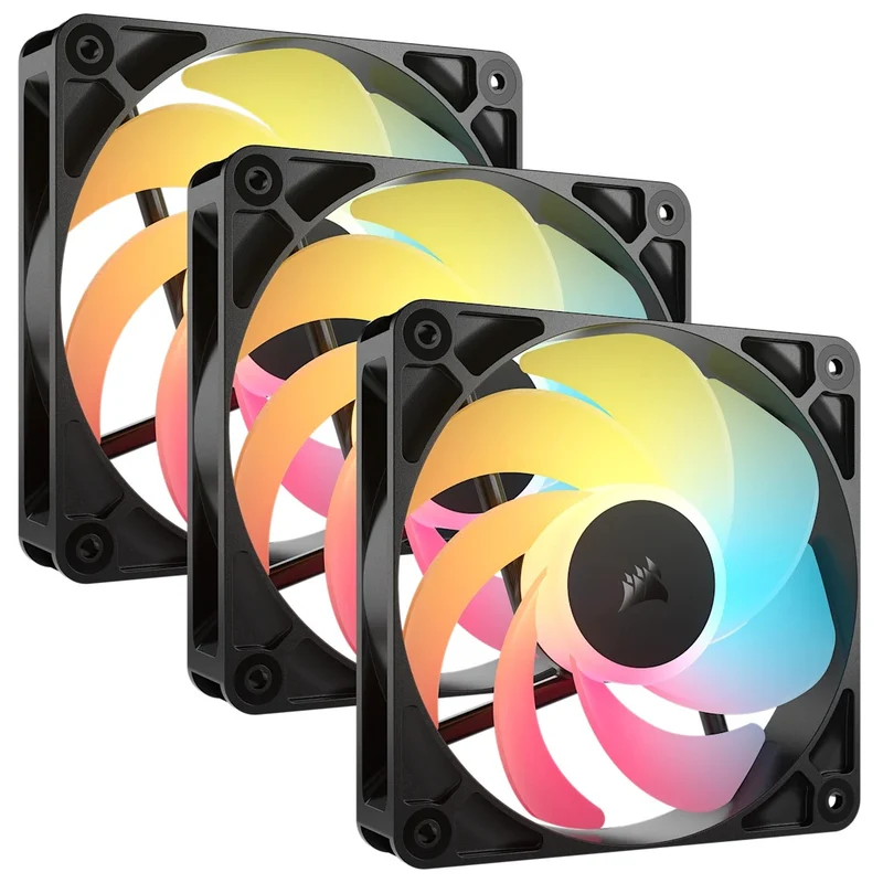 Corsair RS120-R ARGB 120mm PWM Reverse Fan - Triple Pack (Black, White)