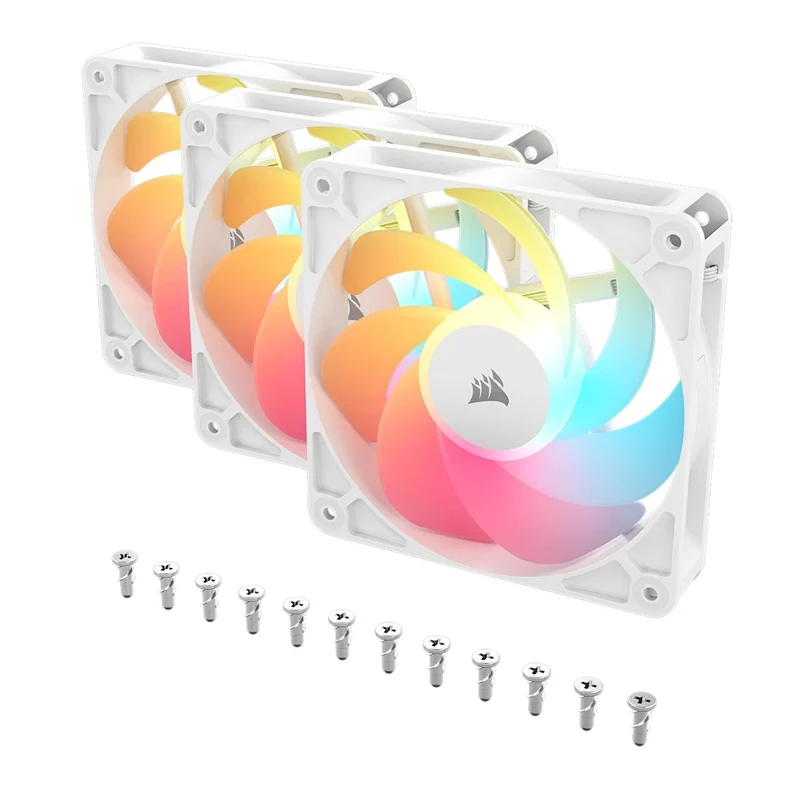 Corsair RS120-R ARGB 120mm PWM Reverse Fan - Triple Pack (Black, White)