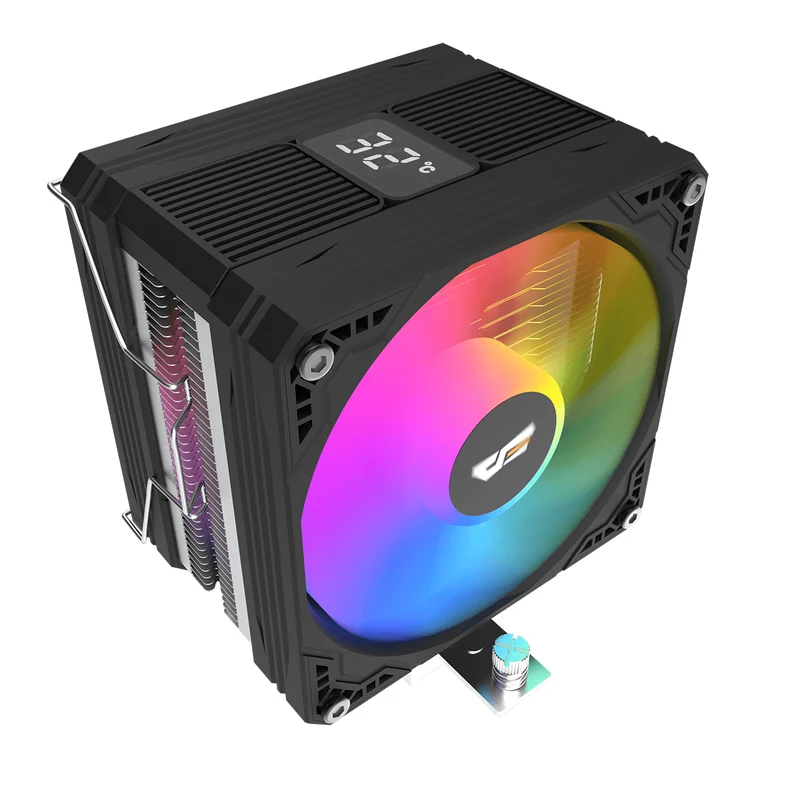 DarkFlash M400 Plus Dual Fan CPU Air Cooler with Digital Display (Black)