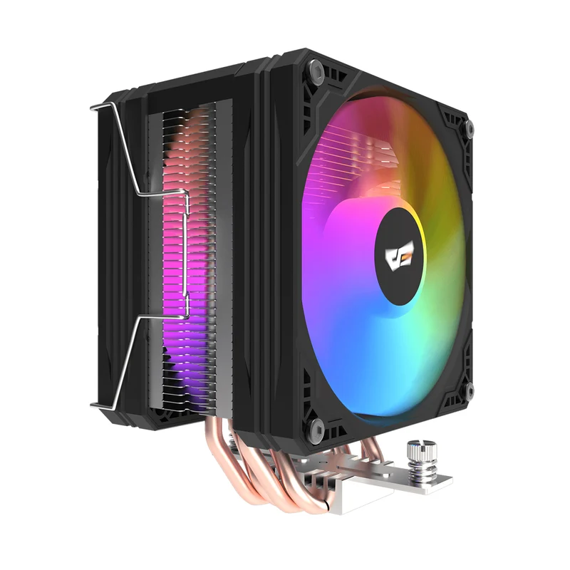 DarkFlash M400 Plus Dual Fan CPU Air Cooler with Digital Display (Black)