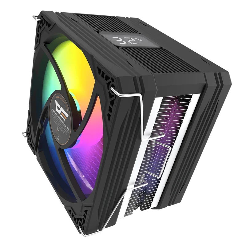 DarkFlash M400 Plus Dual Fan CPU Air Cooler with Digital Display (Black)