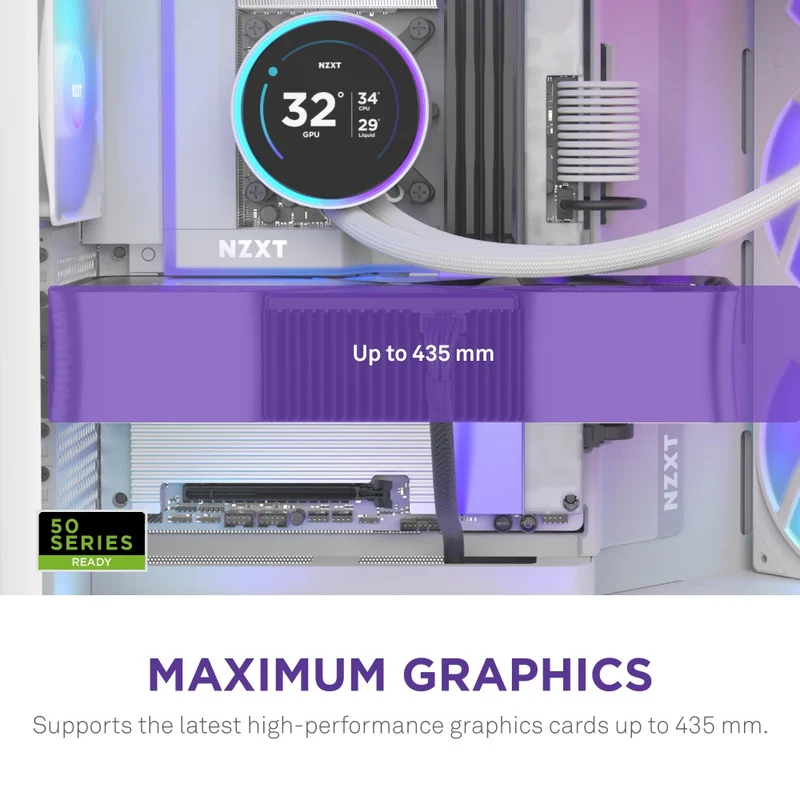 NZXT H9 Flow RGB+ Large Dual-Chamber Mid-Tower ATX Airflow Case with RGB & Control Hub (Black, White)