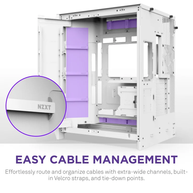 NZXT H9 Flow RGB+ Large Dual-Chamber Mid-Tower ATX Airflow Case with RGB & Control Hub (Black, White)