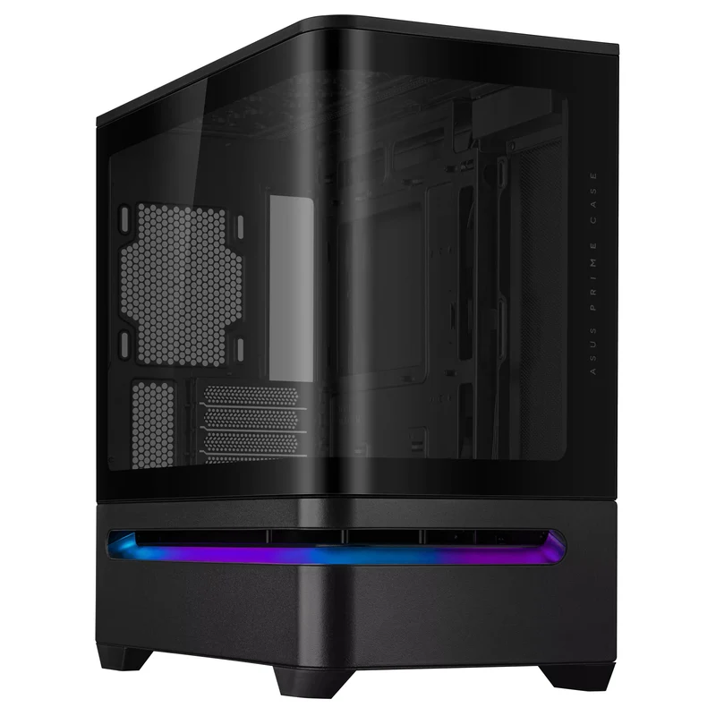 Asus Prime AP202 Air Floating mATX Curved Glass Panel Panoramic PC Case (Black, White)