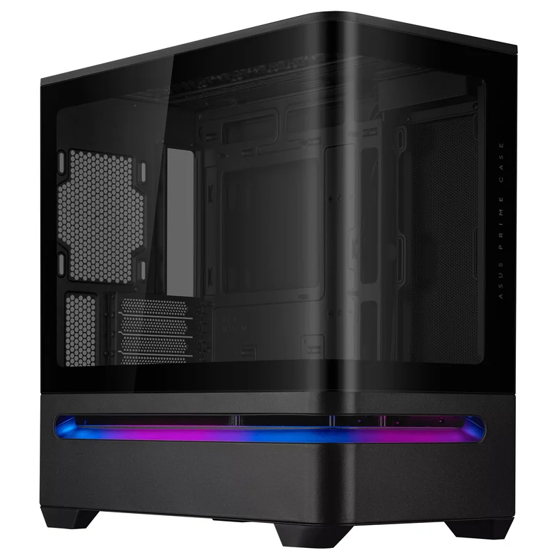 Asus Prime AP202 Air Floating mATX Curved Glass Panel Panoramic PC Case (Black, White)
