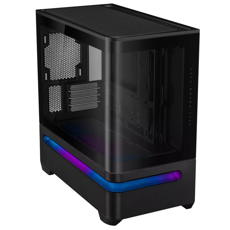 Asus Prime AP202 Air Floating mATX Curved Glass Panel Panoramic PC Case (Black, White)