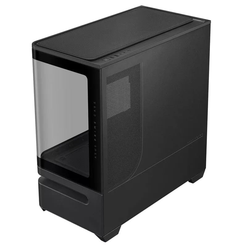 Asus Prime AP202 Air Floating mATX Curved Glass Panel Panoramic PC Case (Black, White)