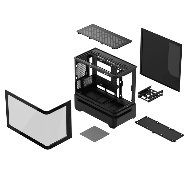 Asus Prime AP202 Air Floating mATX Curved Glass Panel Panoramic PC Case (Black, White)