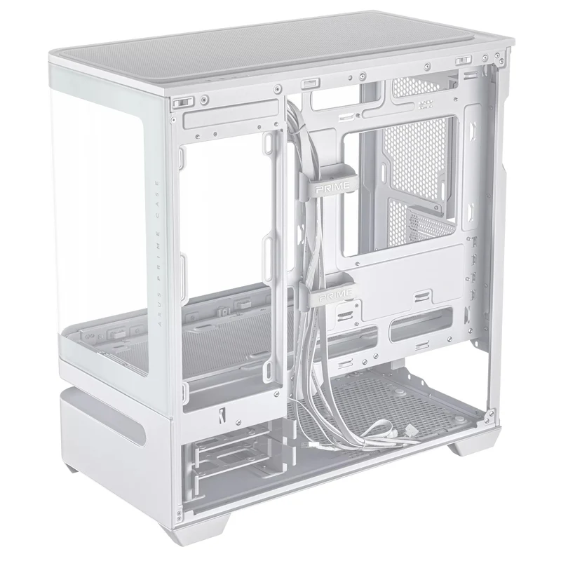Asus Prime AP202 Air Floating mATX Curved Glass Panel Panoramic PC Case (Black, White)