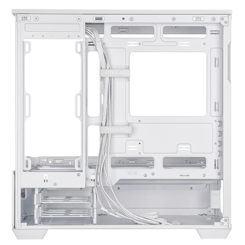 Asus Prime AP202 Air Floating mATX Curved Glass Panel Panoramic PC Case (Black, White)