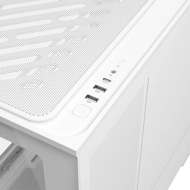 Asus Prime AP202 Air Floating mATX Curved Glass Panel Panoramic PC Case (Black, White)