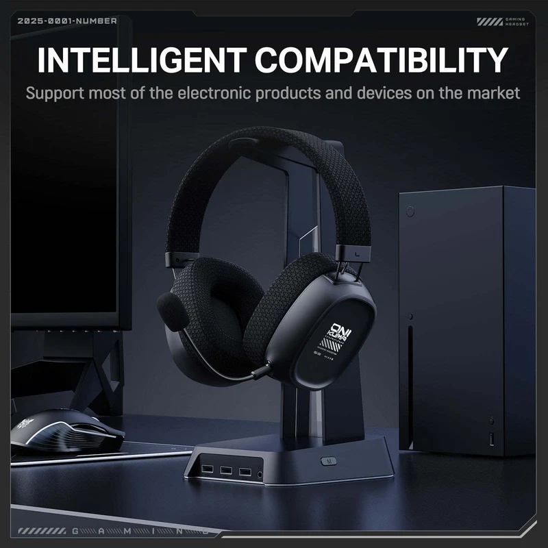 Onikuma GT839 Tri-Mode Wireless Headphone with Microphone (Black)