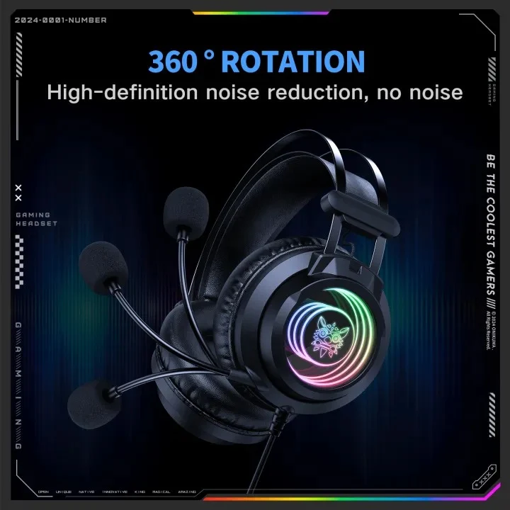 Onikuma X80 Abyss Mirror Wired Gaming Headphone with Microphone (Black)