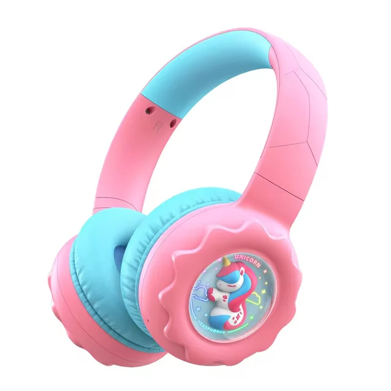 Onikuma B30 Unicorn Ear Wireless Headset with 85dB Kids Ear Protection (Pink)