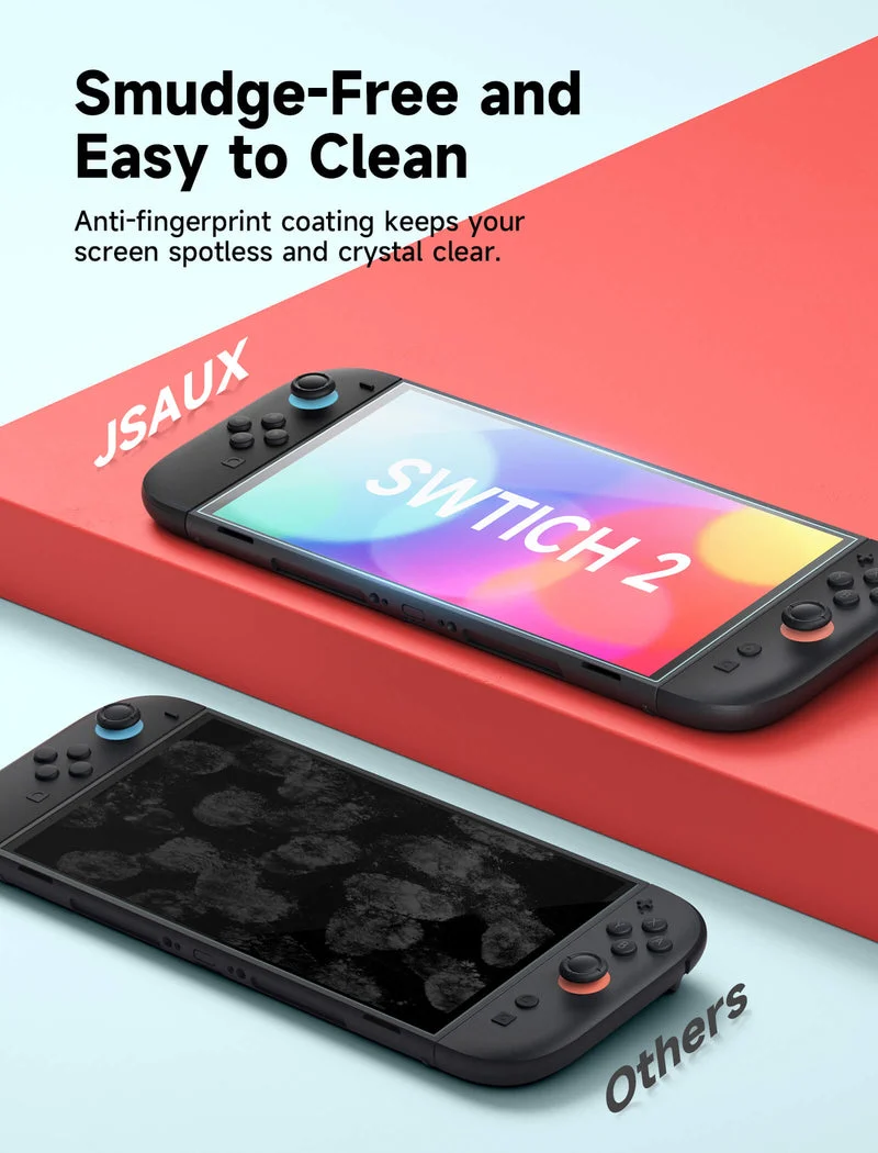 JSAUX Ultra Clear Anti-Glare Matte Tempered Glass Screen Protector 2-Pack for Nintendo Switch 2 (GP0124A)