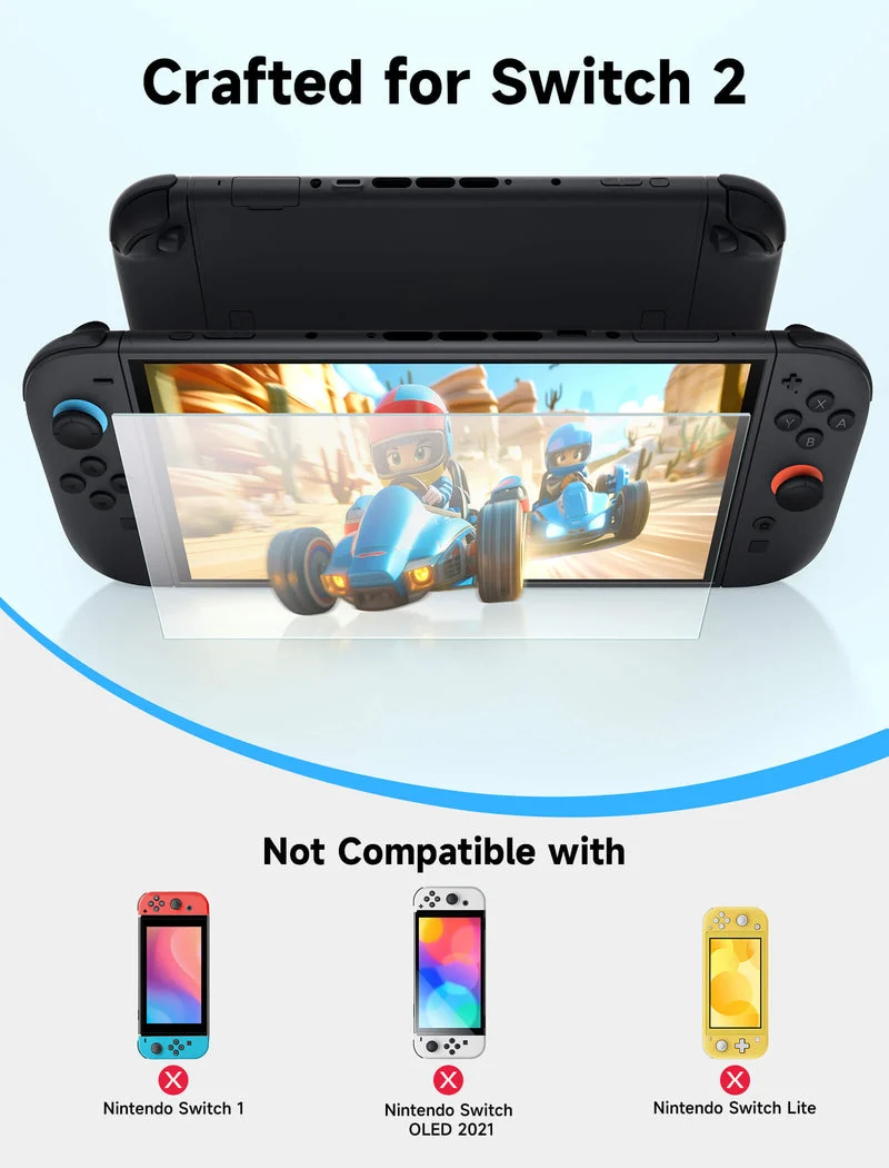 JSAUX Ultra Clear Anti-Glare Matte Tempered Glass Screen Protector 2-Pack for Nintendo Switch 2 (GP0124A)