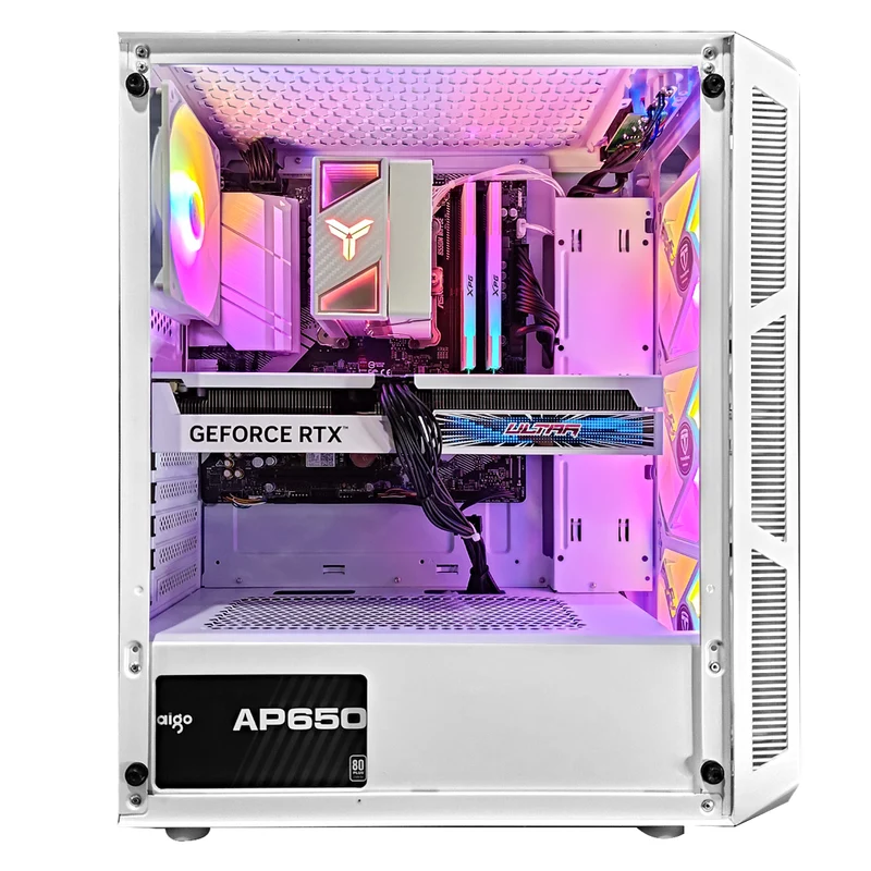 Alpha Hermes White Desktop Gaming PC | AMD Ryzen 5 5600 | 16GB RAM | 512GB SSD with WiFi + Bluetooth | GeForce RTX 4060 OC | Windows 11 Pro