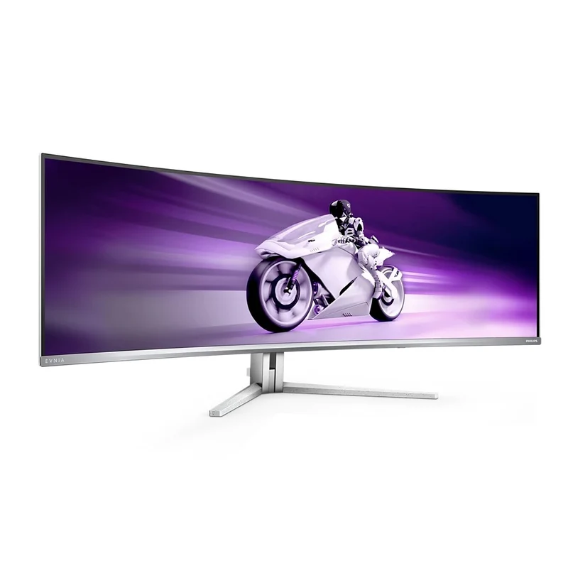 Philips Evnia 49M2C8900L/00 48.9" Dual QHD (5120x1440) 144Hz 0.03ms GTG QD OLED Curved Gaming Monitor with Tilt/Swivel & Height Adjustment (White)