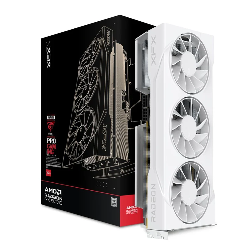 XFX Swift AMD Radeon RX 9070 OC Triple Fan Gaming Ed. 16GB GDDR6 Graphics Card (White) (RX-97SWFT3W7)