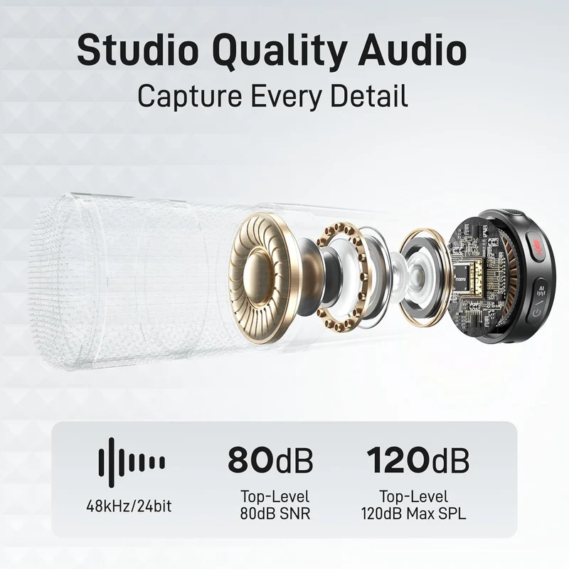 Maono Wave T5 WM650 PB2 AI Wireless Lavalier Microphone for Lightning /iPhone 14/13/12/11