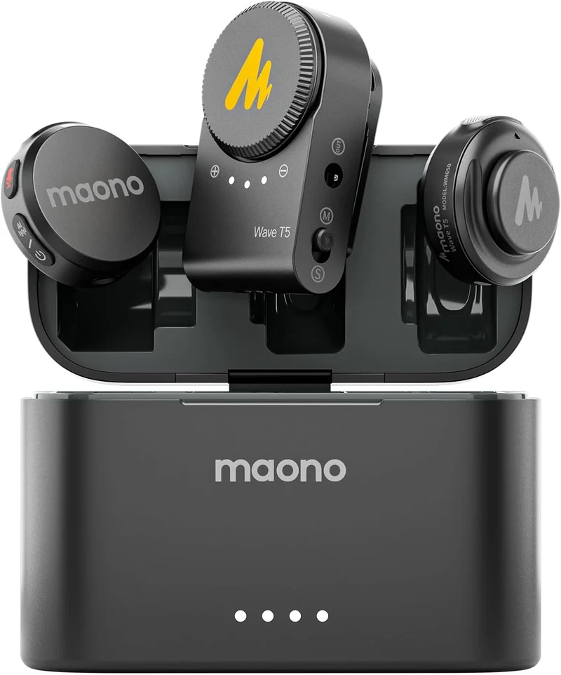 Maono Wave T5 WM650 PA2 AI Wireless Lavalier Microphone for Camera
