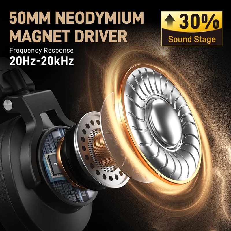Maono MH700 Professional Studio Monitoring Headphones (Silver/Brown, Black)