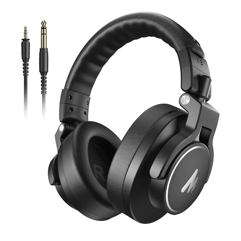 Maono MH700 Professional Studio Monitoring Headphones (Silver/Brown, Black)