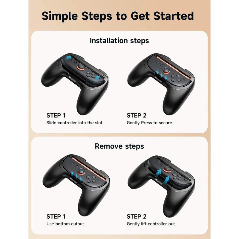 JSAUX JoyVerse Series Single Grip for Nintendo Switch 2 Joy-Con (Black) (GP0401A)