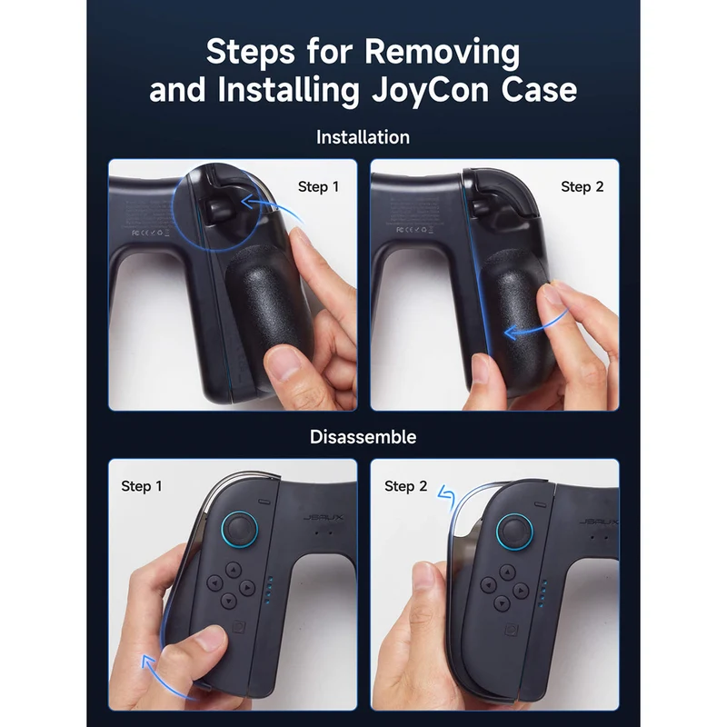 JSAUX JoyVerse Series Dual Grip for Nintendo Switch 2 Joy-Con (Black) (GP0401)