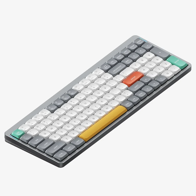 NuPhy Air96 V2 QMK/VIA RGB Hot-Swappable 100-Key Wireless Mechanical Keyboard (Lunar Gray) (Cowberry Switch)