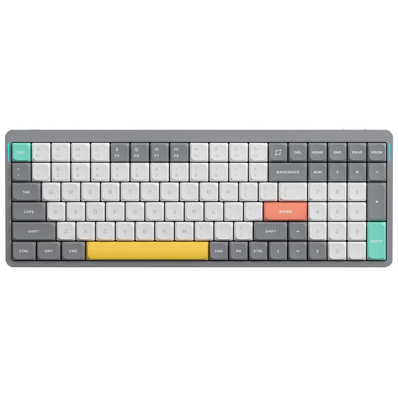 NuPhy Air96 V2 QMK/VIA RGB Hot-Swappable 100-Key Wireless Mechanical Keyboard (Lunar Gray) (Cowberry Switch)