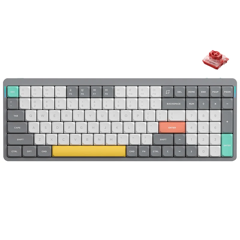NuPhy Air96 V2 QMK/VIA RGB Hot-Swappable 100-Key Wireless Mechanical Keyboard (Lunar Gray) (Cowberry Switch)